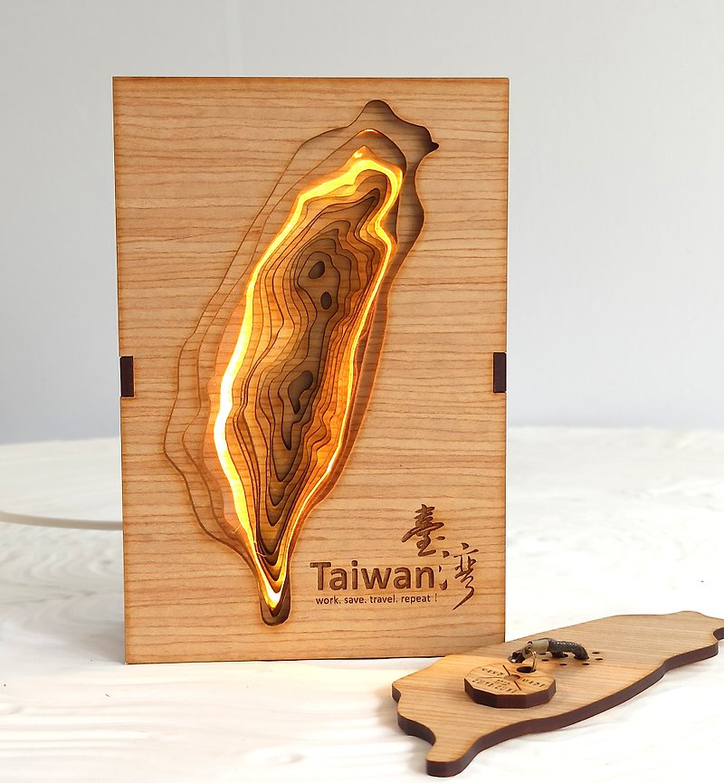 Light Up Taiwan  night light Taiwan imagery - Lighting - Wood Brown