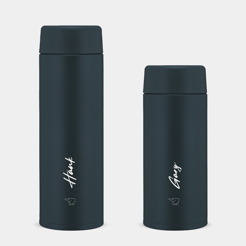 【客製化禮物】英文名 姓名 象印不鏽鋼 保溫瓶 保溫杯 PU001 - 保溫瓶/保溫杯 - 不鏽鋼 黑色