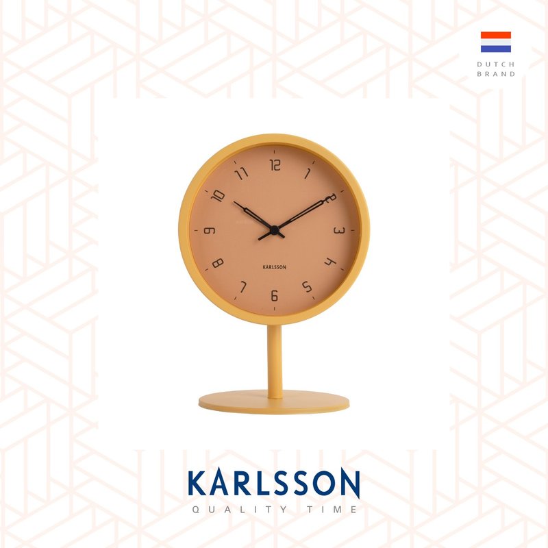 荷蘭Karlsson, Table clock Stark matt honey yellow 啞黃色枱鐘 - 時鐘/鬧鐘 - 玻璃 黃色