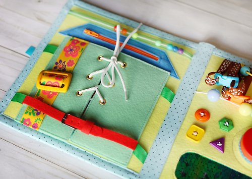 Happy Toy House Montessori Sensory blanket, children educational tablets, Developmental mat