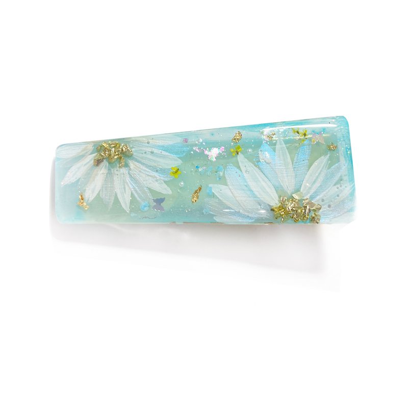 Japanese resin summer soda soda hand-painted flower hairpin. Hair accessories - เครื่องประดับผม - เรซิน สีน้ำเงิน