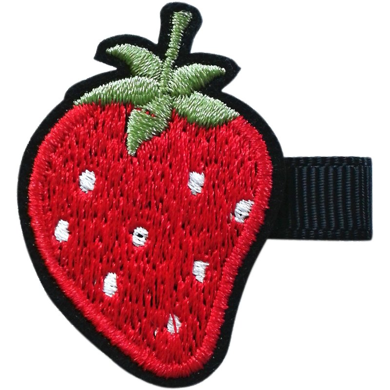 Cutie Bella Strawberry Hair Clip Full Covered Fabric Handmade Hair Accessories Strawberry - Hair Accessories - Polyester Red