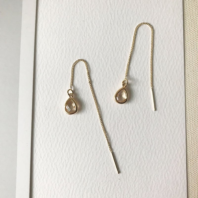 Copper plating 18k gold earring - ต่างหู - โลหะ สีทอง