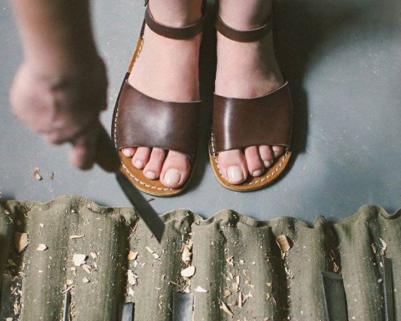 Marsala Women Sandals, Summer Shoes, Leather Sandals, Women Sandals - Sandals - Genuine Leather Brown