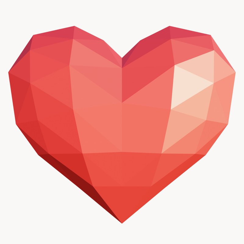 DIY Paper Polygonal Heart 3D Papercraft Printable PDF - 手工藝教學/工具書 - 其他材質 