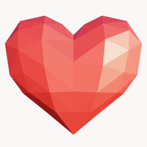 HOBBYMO DIY Paper Polygonal Heart 3D Papercraft Printable PDF