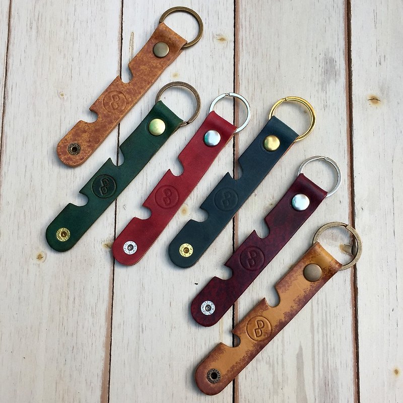 DUAL - Leather Creative Keychain / Handrail - Brush-dyed unique version - ที่ห้อยกุญแจ - หนังแท้ หลากหลายสี