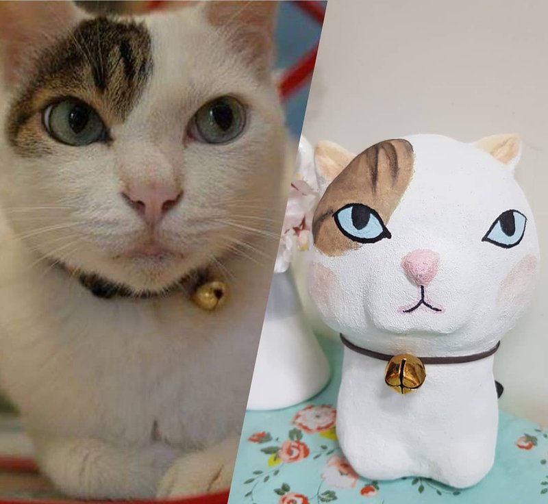 Customized Cement kneading cat doll pet - ตุ๊กตา - ปูน ขาว