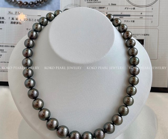 真珠科学研究所の鑑定書付き タヒチブラックパール オーロラピーコック珍珠項鍊 真科研證書 極品 11.0-13.3mm ネックレス - ショップ  KOKO PEARL JEWELRY ネックレス - Pinkoi