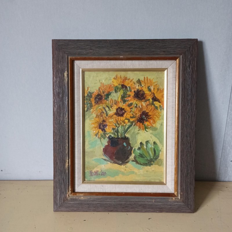 Chen Xuanheng window painting sunflower interior design decoration hanging painting home decoration - โปสเตอร์ - ผ้าฝ้าย/ผ้าลินิน หลากหลายสี