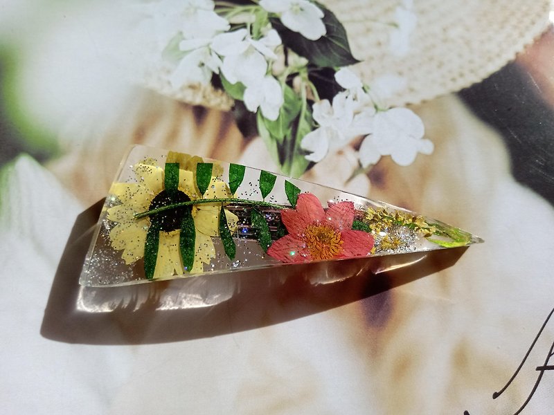 Flower hair accessory, Hair pin with real flowers, Summer color (6) - Hair Accessories - Other Materials Multicolor