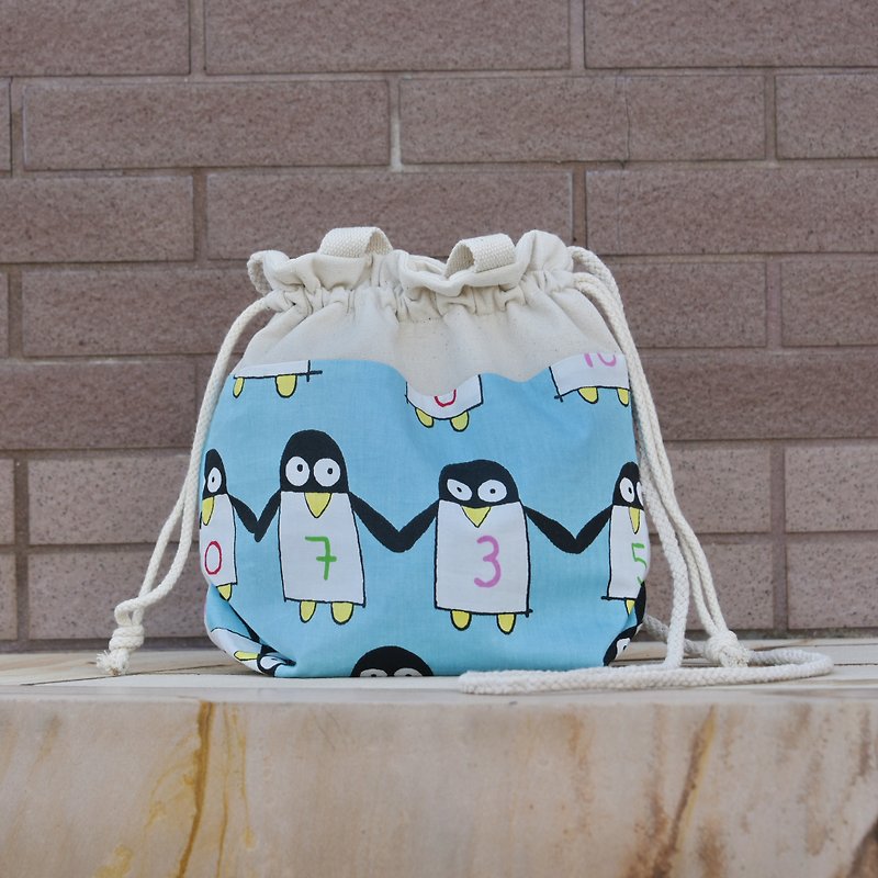 3-in-1 Shoulder/Crossback/Portable Bucket Bag ~ Penguin (A95) RS - Messenger Bags & Sling Bags - Cotton & Hemp Blue