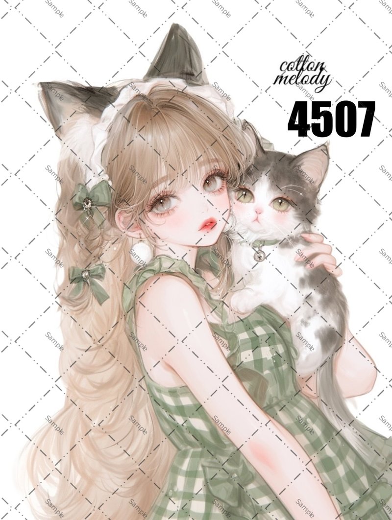 original sticker no.4507 人物ステッカー オリジナルステッカー オリジナル人物ステッカー 装飾ステッカー cotton melody - 貼紙 - 紙 