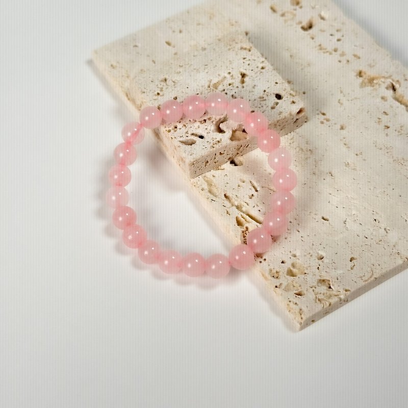 【禮物】粉晶|天然石手鍊|桃花|結緣|粉色 - 手鍊/手鐲 - 水晶 粉紅色