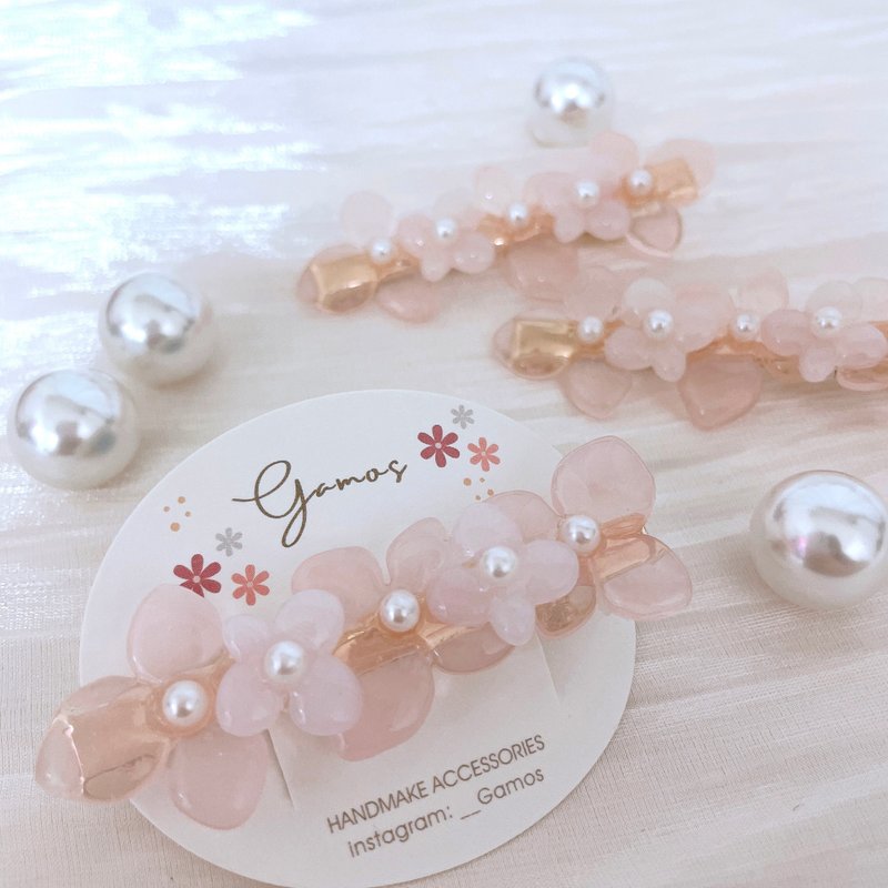 peach blossom clip - Hair Accessories - Resin 