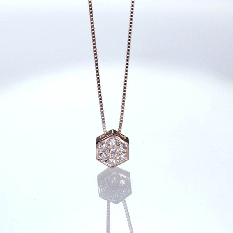 Pinkoi Proxy Purchase -  K18PG Diamond Pendant 0.13ct - Necklaces - Gemstone 