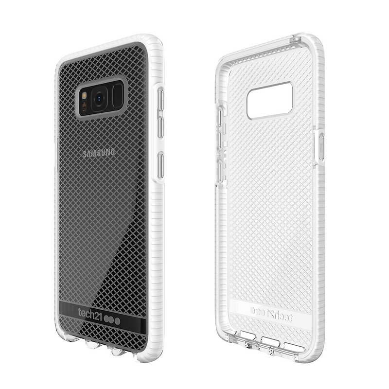 Tech 21 British Super Impact Evo Check Samsung S8 Anti-collision Soft Plaid Protective Case-Transparent White (5055517375603) - Other - Other Materials White