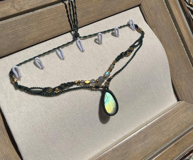 翡翠 チョーカー マクラメ ネックレス 大粒ドラゴン☆ミャンマー