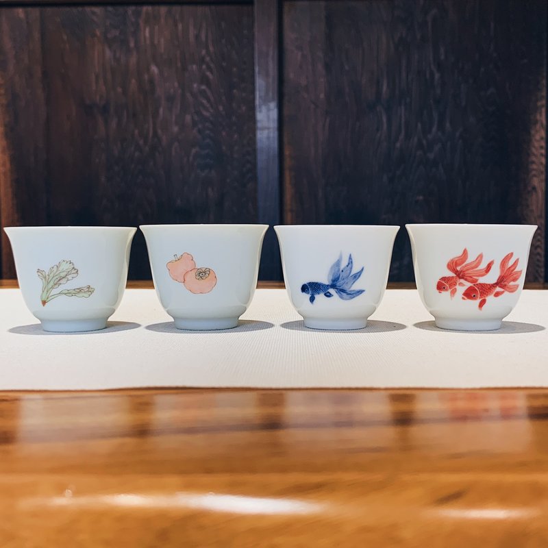 不言美器 釉中彩 皓月杯 - 茶壺/茶杯/茶具 - 瓷 