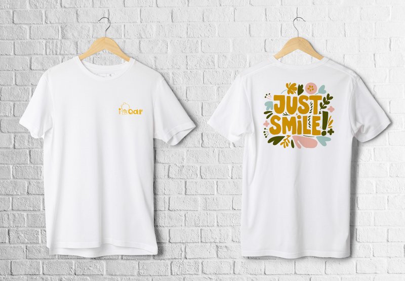 【I ROAR 】JUST SMILE! 療癒花草/厚磅棉T/潮流可/訂製 - 男 T 恤 - 棉．麻 