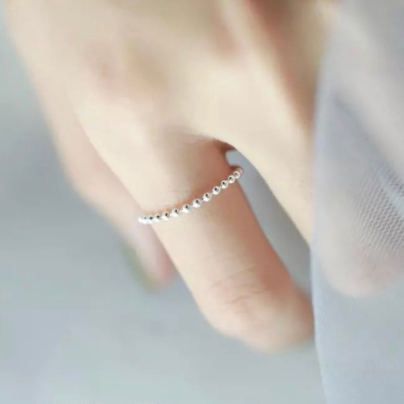 Ring 925 Silver perspective small Silver beads Peas - แหวนทั่วไป - เงินแท้ สีเงิน