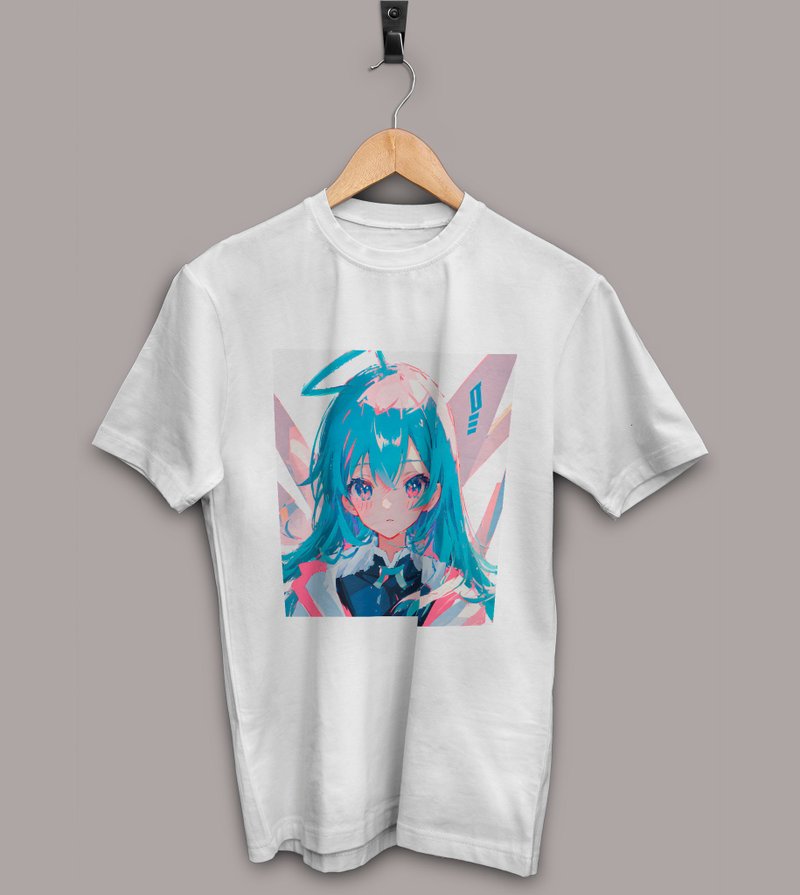 Kawaii Anime Girl Streetwear 100% Cotton Unisex T-Shirt - 男襯衫/休閒襯衫 - 棉．麻 多色
