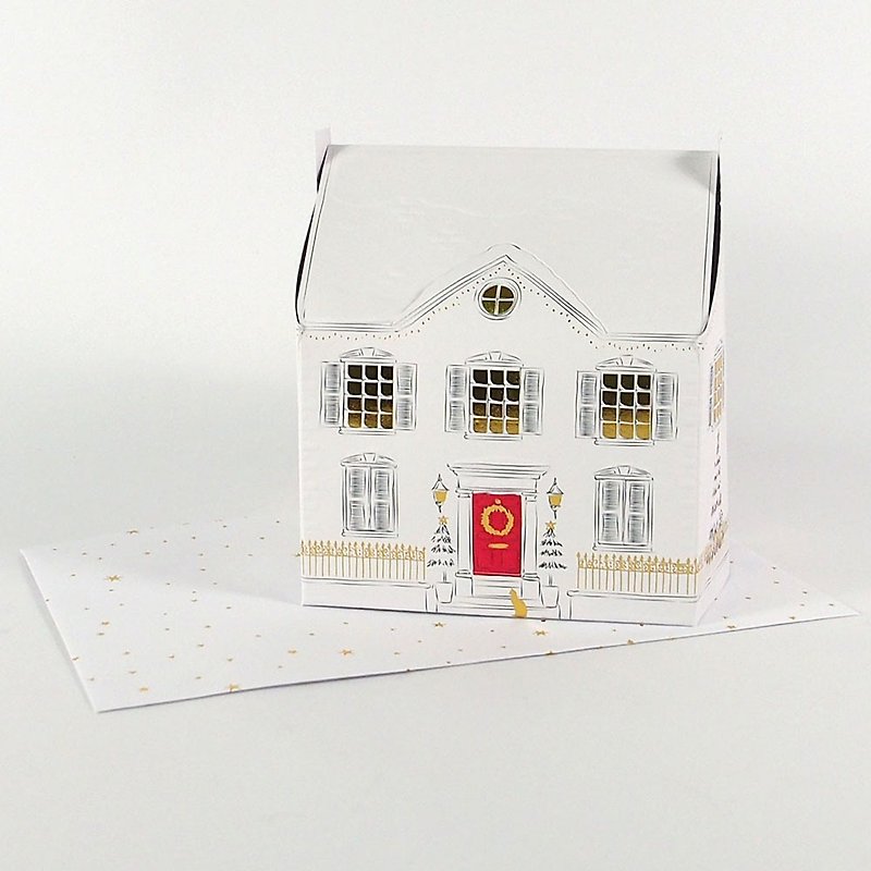 Three-dimensional snow white house Christmas card [Hallmark-card Christmas series] - การ์ด/โปสการ์ด - กระดาษ ขาว