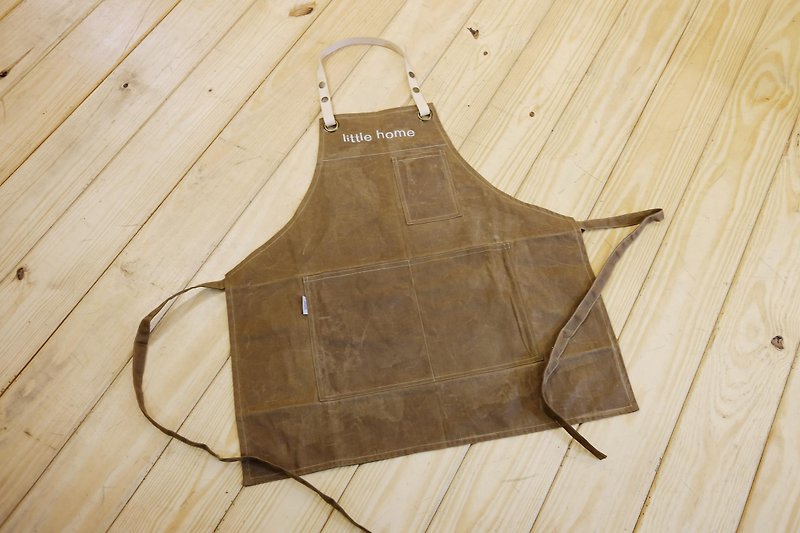 [Kyrgyzstanco] aprons customized 8 waterproof wax cloth double cloth, copper button, leather straps embroidery printing - อื่นๆ - ผ้าฝ้าย/ผ้าลินิน หลากหลายสี