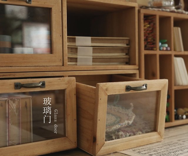 Desktop Wooden Storage Drawer Cabinet Small Cupboard Display Shelf