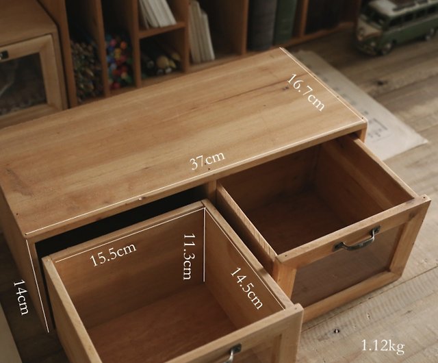 Glass Door Drawer Type Dustproof Small, Small Wooden Storage Boxes With Drawers