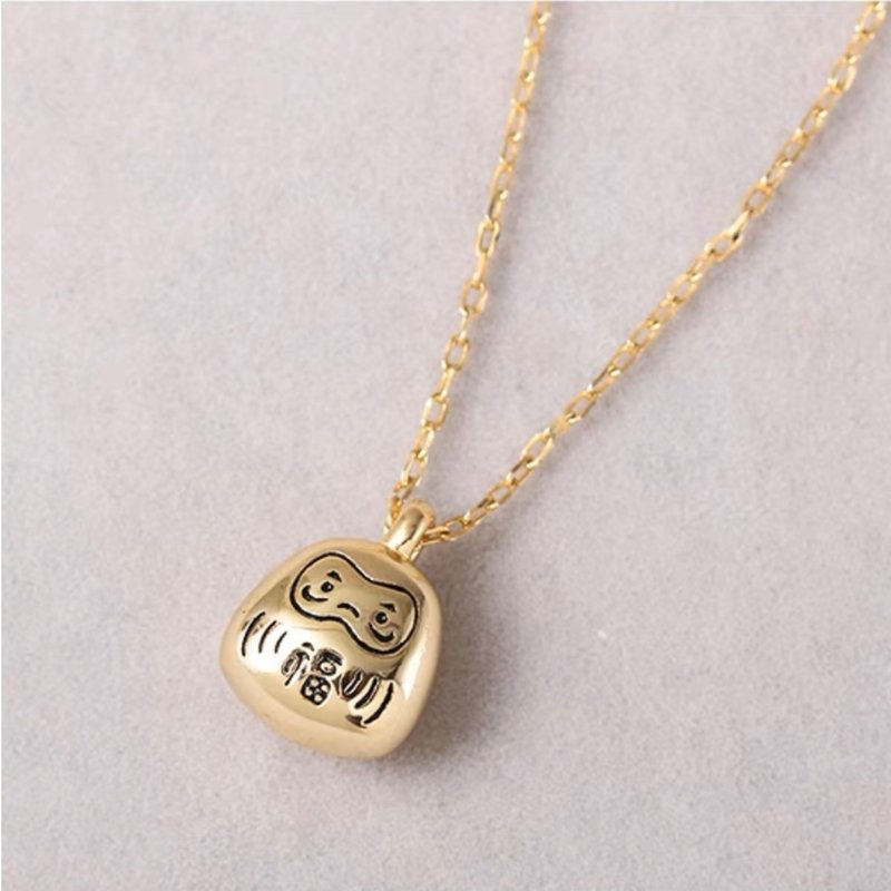 七夕情人節925純銀 招財納福 日式達摩項鍊 純銀項鍊 情人節禮物 - 項鍊 - 純銀 金色