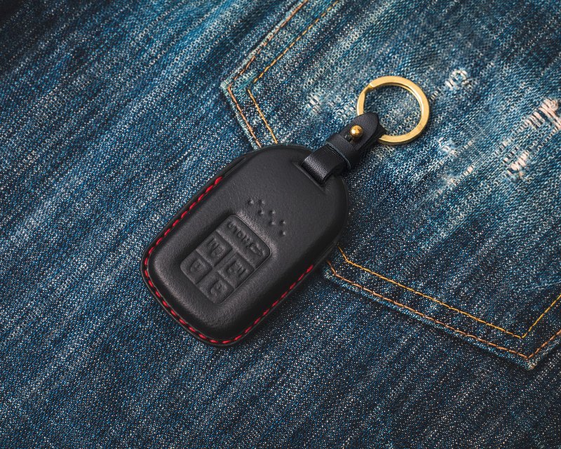 Honda HONDA CRV CRV5 HRV Odyssey Fit City Car Key Case - ที่ห้อยกุญแจ - หนังแท้ สีดำ