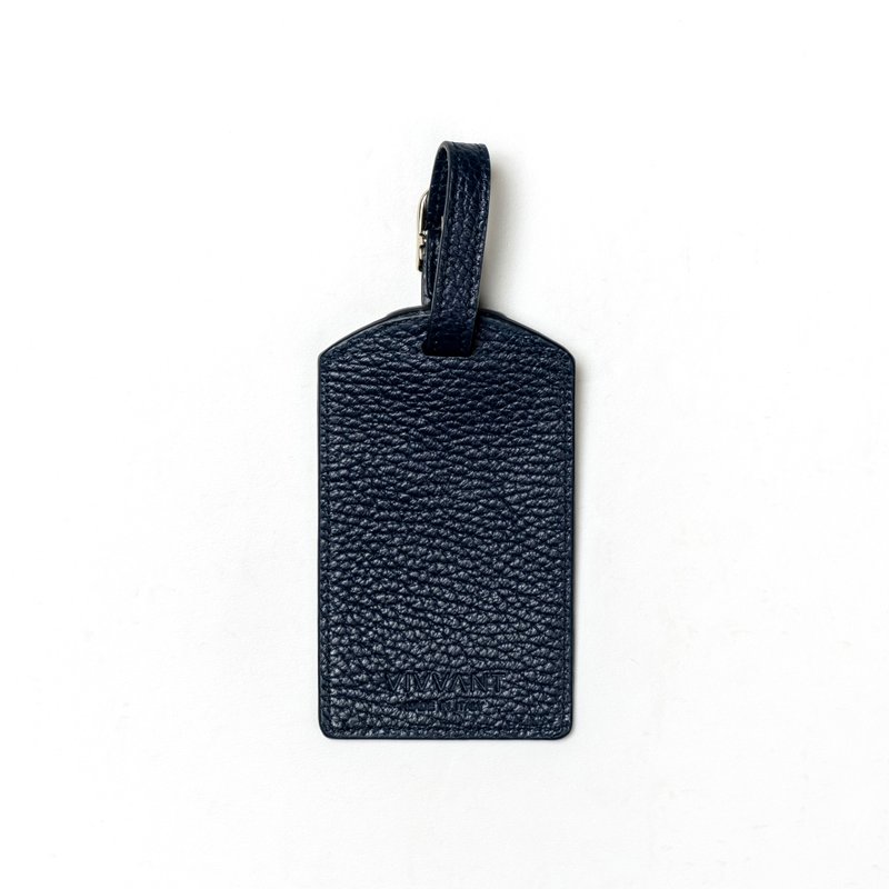 Vivvant Leather Luggage Tag (Blue)-Passport Case Not Included - ป้ายสัมภาระ - หนังแท้ สีน้ำเงิน