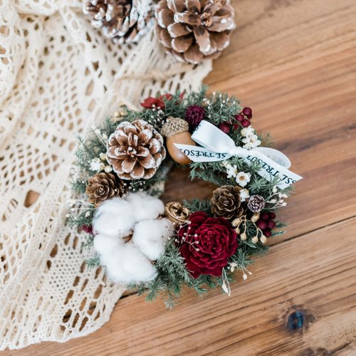 SSL Mini Christmas Wreath Immortal Wreath Christmas Material Package  Exchange Gift Small Wreath - Shop ssl-tresors Plants & Floral Arrangement -  Pinkoi