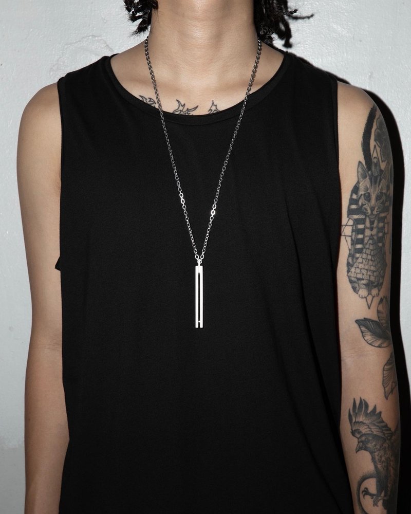 ANONYMOUS PENDANT NECKLACE 316鋼製長鍊_鋼色 項鍊 - 項鍊 - 不鏽鋼 銀色