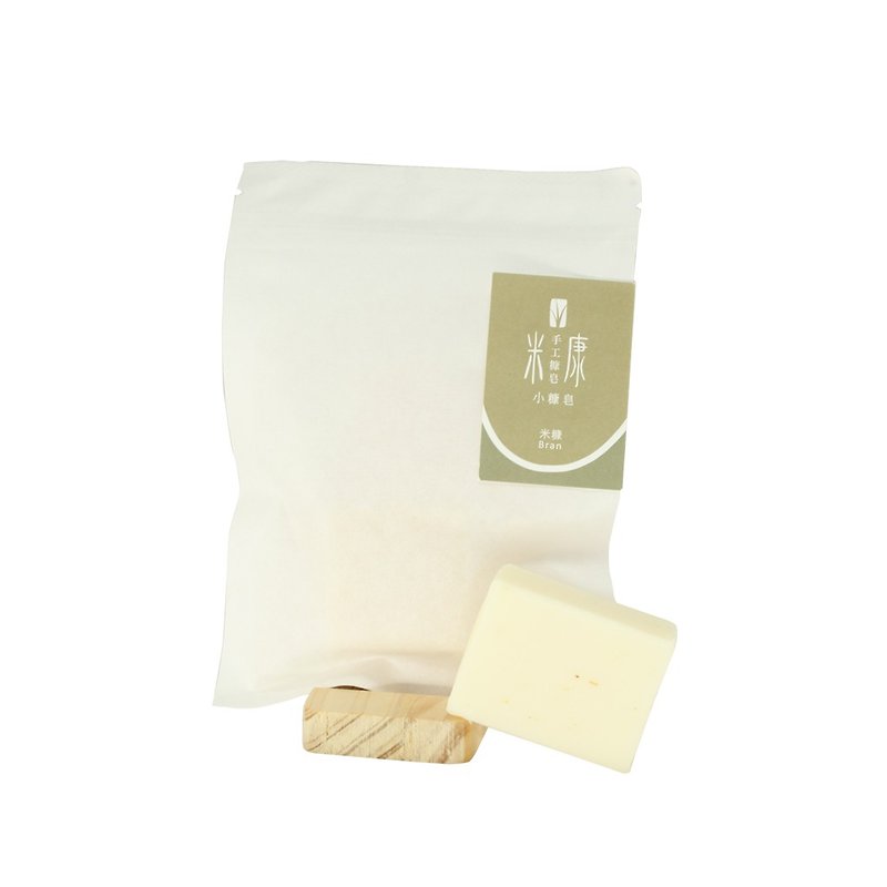 Rice bran soap | travel essentials | cold handmade soap - สบู่ - วัสดุอื่นๆ สีกากี