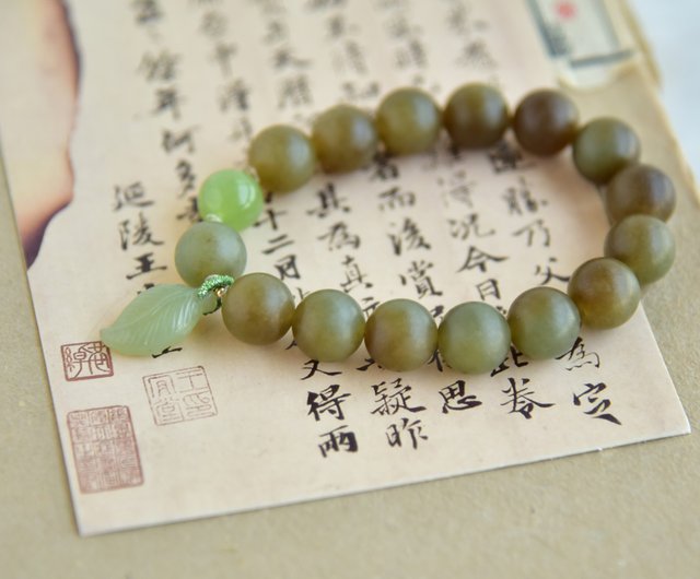 糖串】天然和田玉新疆且末料糖藍圓珠手串手鏈山木手作｜手鍊/手