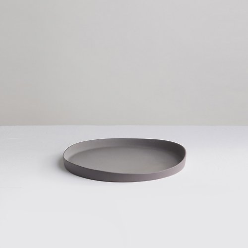 3,co 當代瓷器 【3,co】水波系列圓形托盤(2號) - 灰