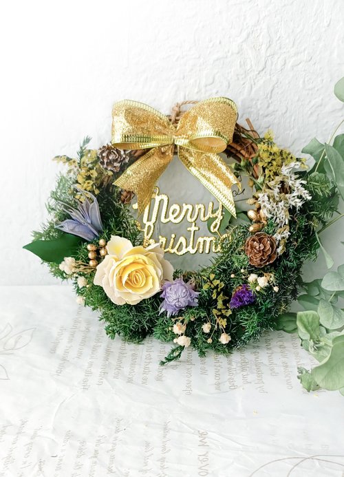 Christmas Wreath Extremely Flowery Eternal Flower Gift - Shop jiduhuazao  Items for Display - Pinkoi