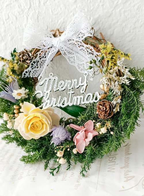 Christmas Wreath Extremely Flowery Eternal Flower Gift - Shop jiduhuazao  Items for Display - Pinkoi