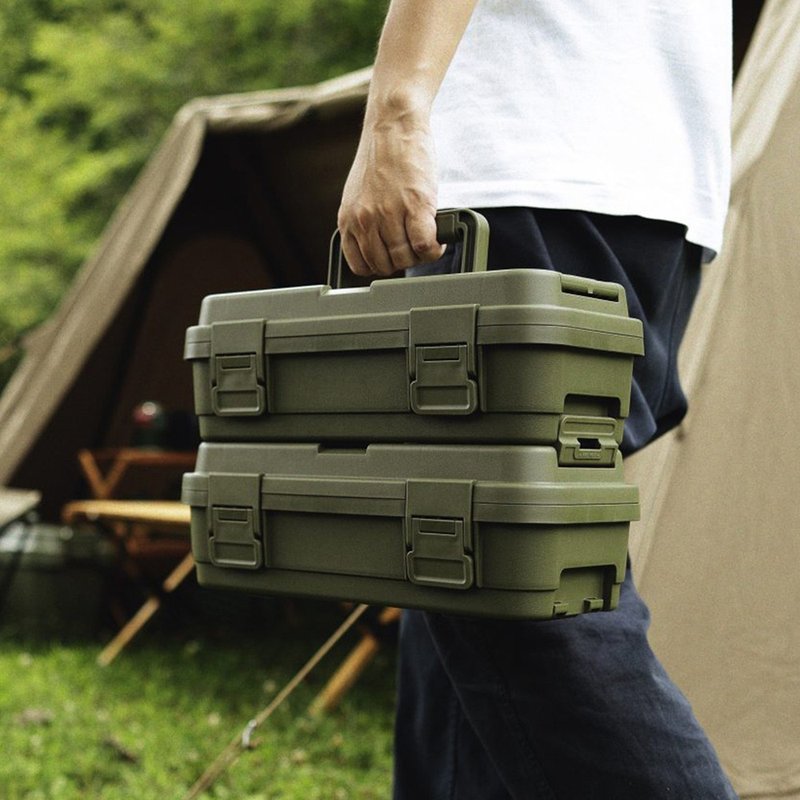 Japan RISU TRUNK CARGO Japanese-made linkable stackable modular tool box-4L-multiple colors available - Storage - Plastic Green