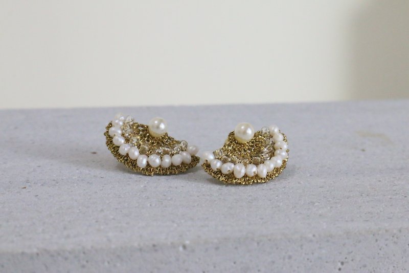 耳環 珍珠 - 出遊 - - 耳環/耳夾 - 寶石 金色