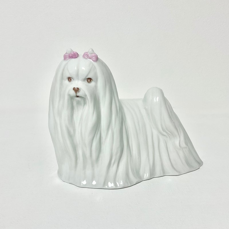 手描きのマルチーズのフィギュリン - 擺飾/家飾品 - 瓷 白色