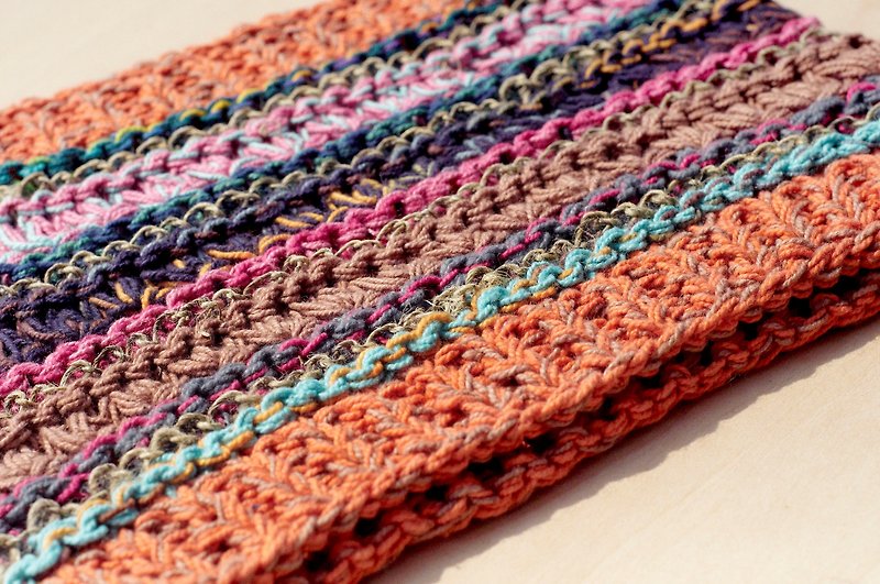 Valentine hand woven cotton hair band / braid colorful hair band hair accessories - orange stripe pattern (a handmade limited edition) - เครื่องประดับผม - วัสดุอื่นๆ หลากหลายสี