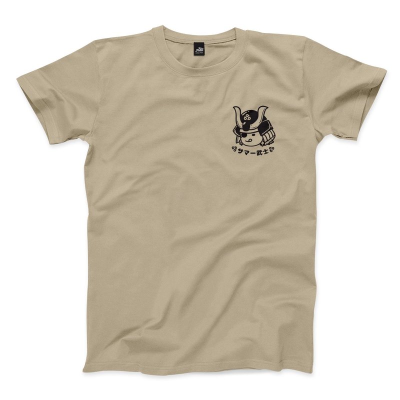 summer warrior- Khaki-unisex version T-shirt - เสื้อยืดผู้ชาย - ผ้าฝ้าย/ผ้าลินิน สีกากี