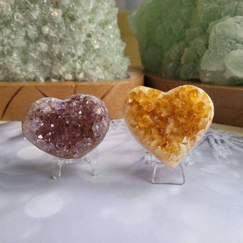 Lucky person/citrine love F/amethyst love G (with base) - ของวางตกแต่ง - คริสตัล 