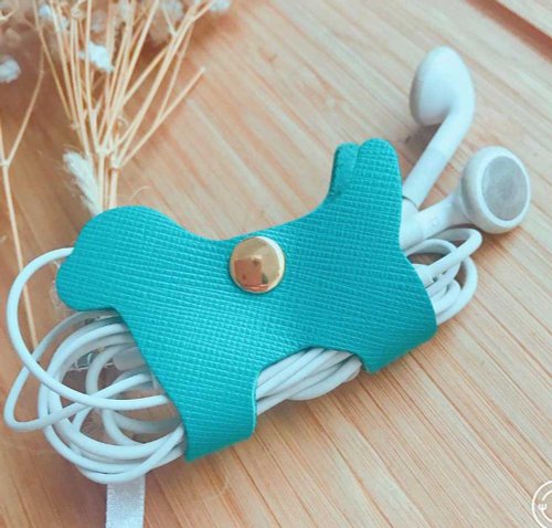 Chang Che Chia 手工皮革/手工皮件 狗狗真皮 耳機收線器 捲線器 集線器(免費禮盒包裝) 畢業禮