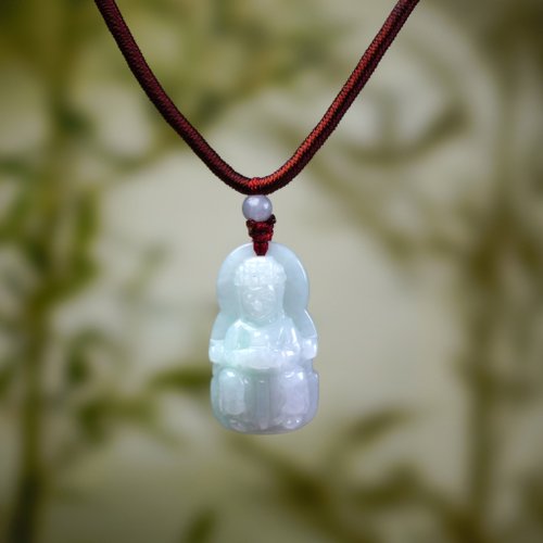 瓔珞珠寶盒 E.L.Jewelry Box 【天上聖母】春帶彩翡翠媽祖吊墜 | 天然緬甸A貨翡翠 | 送禮