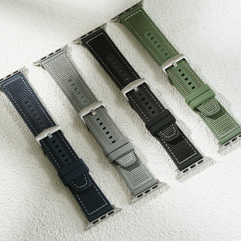 Apple watch - High-quality waterproof Silicone strap woven leather strap Apple watch strap - สายนาฬิกา - ซิลิคอน 