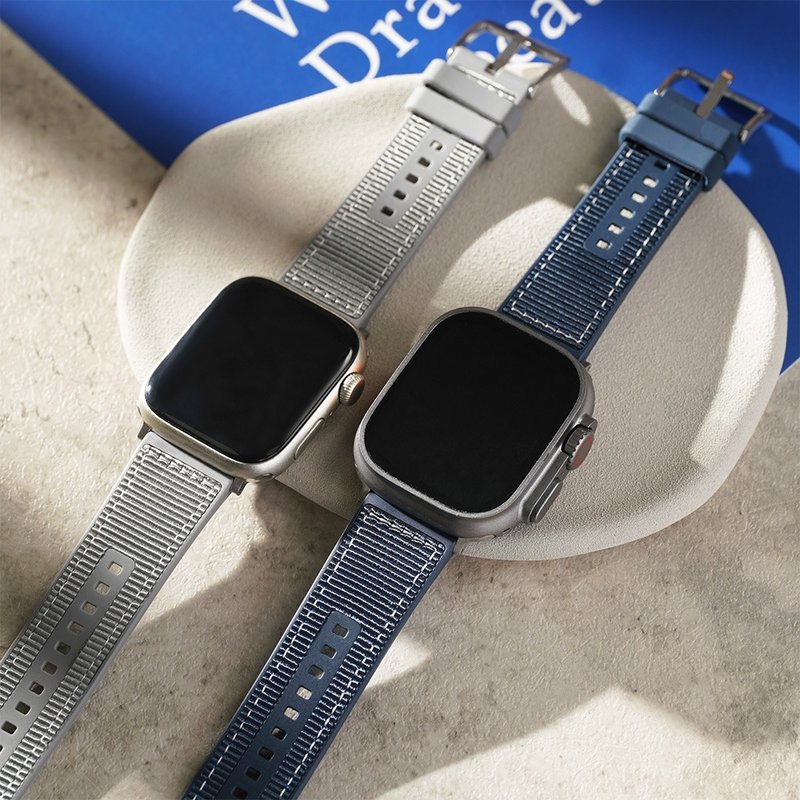 Apple watch - High-quality waterproof Silicone strap woven leather strap Apple watch strap - สายนาฬิกา - ซิลิคอน 